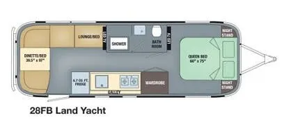 Airstream Land Yacht 28FB floor plan