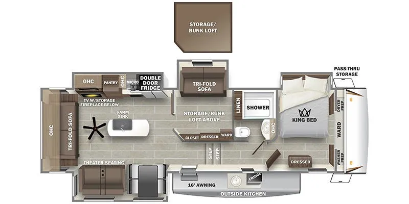 2022 Forest River Sabre 36BHQ floor plan