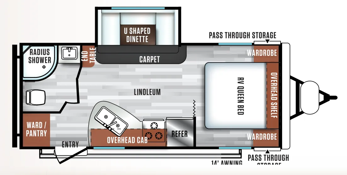 Forest River Salem Cruise Lite 210RBXL floor plan