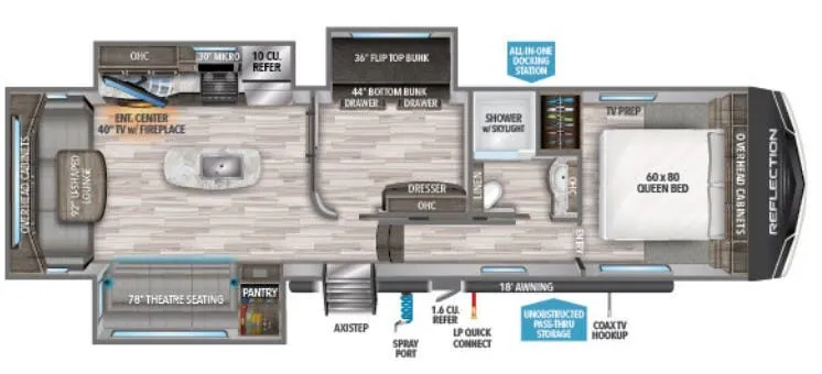 Grand Design Reflection 31MB floor plan