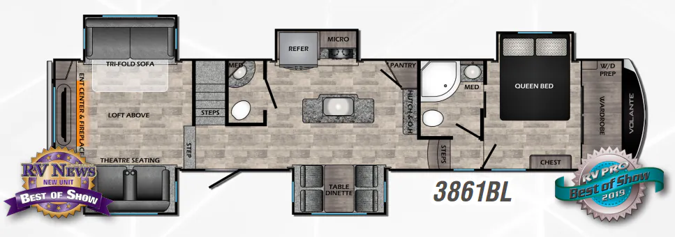 CrossRoads Volante 3861BL floor plan