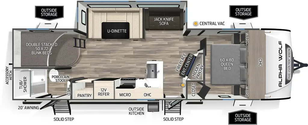 2026 Forest River Cherokee Alpha Wolf 26DBH floor plan