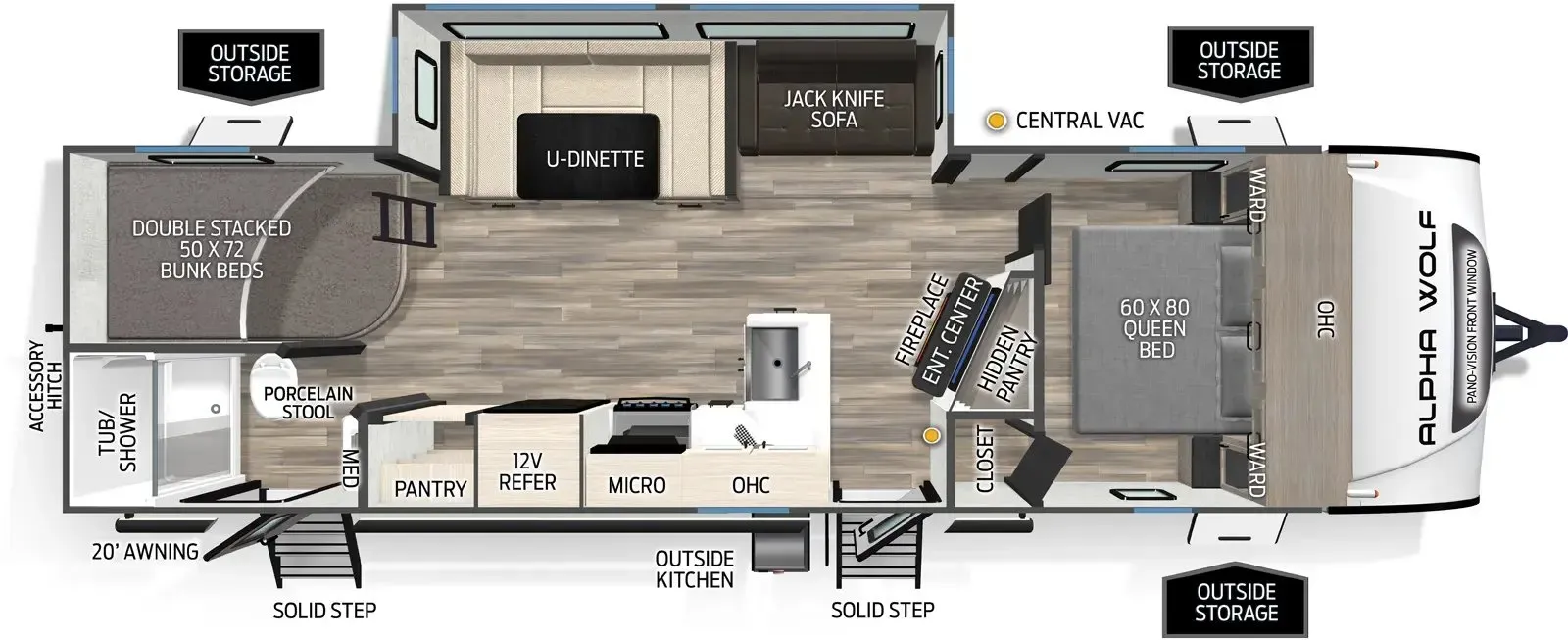 2026 Forest River Cherokee Alpha Wolf 26DBH - Floor plan