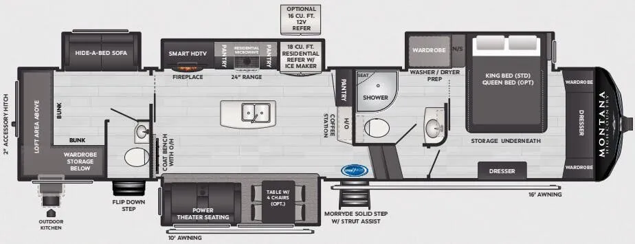 Keystone Montana High Country 389BH floor plan