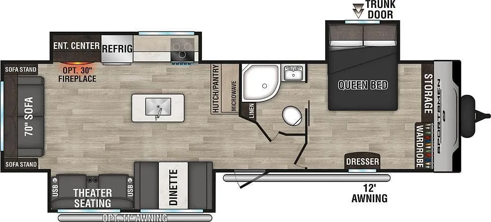 2024 K-Z Sportsmen SE 303QBSE - Floor plan