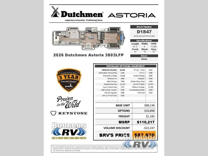 2026 Dutchmen Astoria 3803FLP - Photo 4