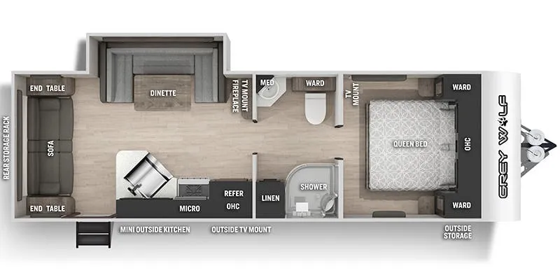 2022 Forest River Cherokee Grey Wolf 23MK floor plan