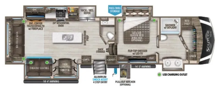 Grand Design Solitude 373FB floor plan