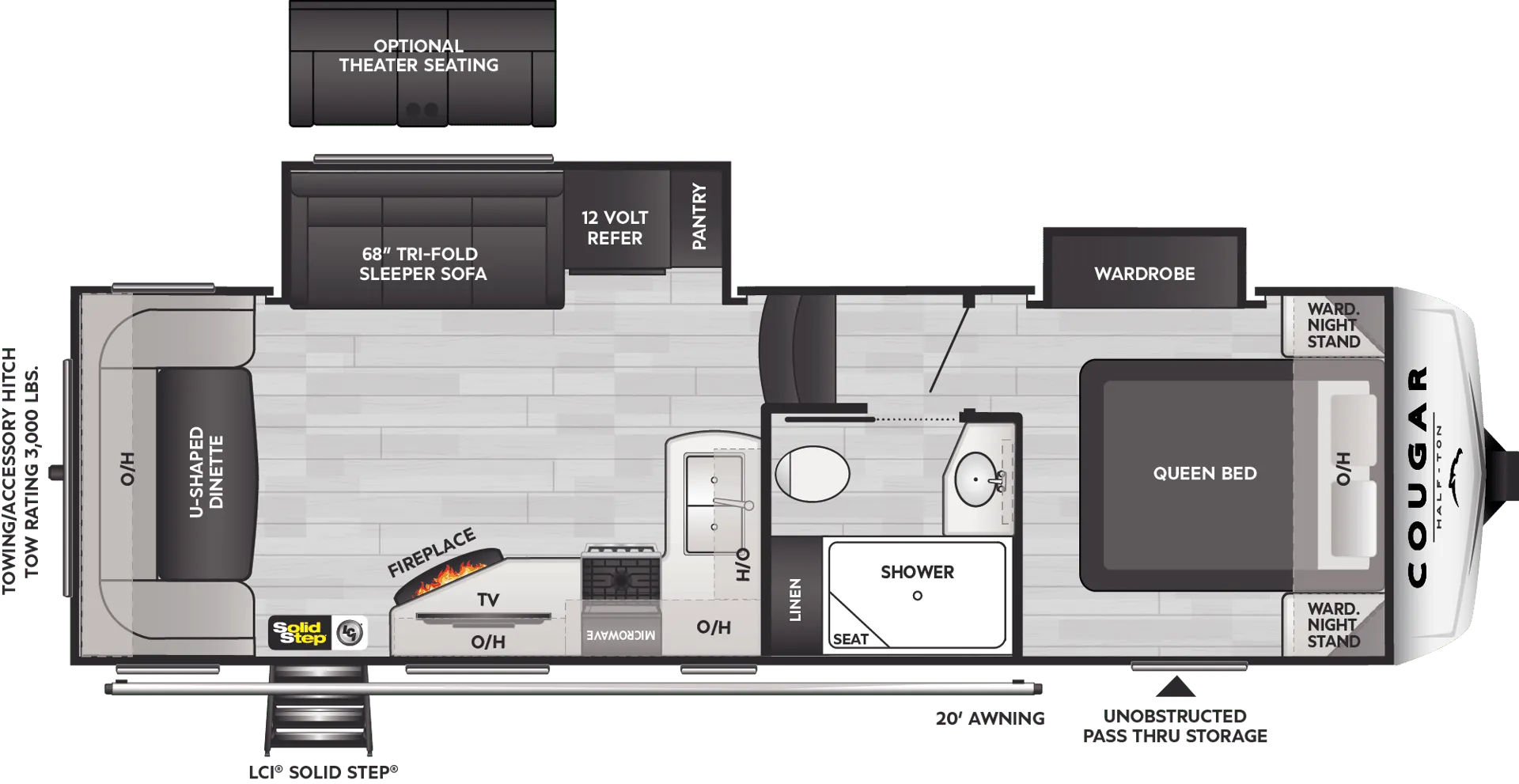 2024 Keystone RV Cougar Half-Ton 24RDS - Floor plan
