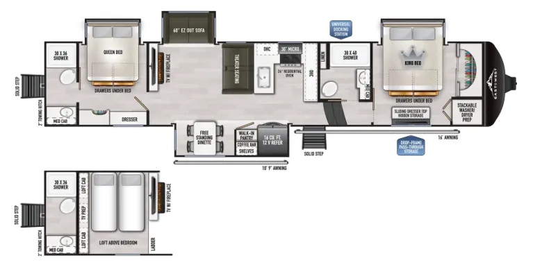 East to West Ahara 385DS floor plan