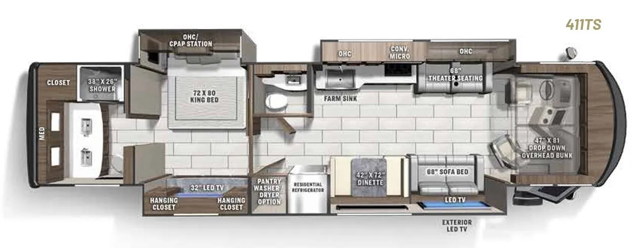 2024 Coachmen Sportscoach RD 411TS - Floor plan