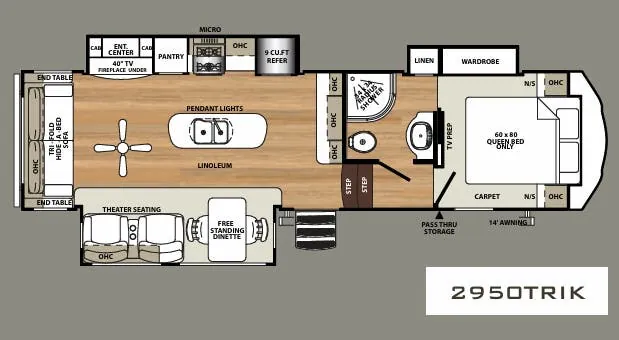 Forest River Sandpiper HT 2950TRIK floor plan