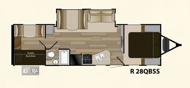 Cruiser RV Radiance Touring 28QBSS floor plan