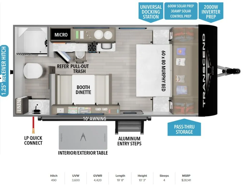 2026 Grand Design Transcend One 151RB - Floor plan