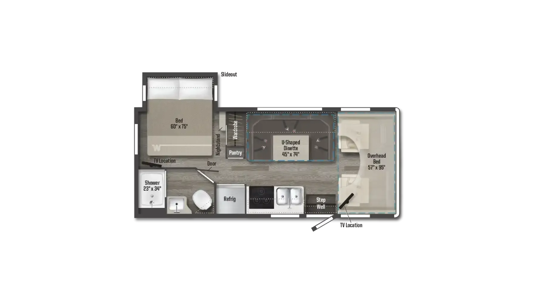 2025 Winnebago Spirit 22M - Floor plan