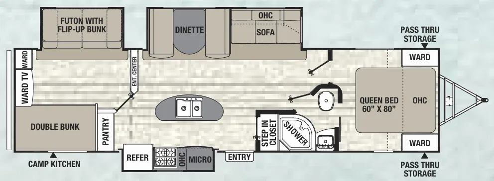 Coachmen Freedom Express Maple Leaf Edition 320 BHDSLE floor plan