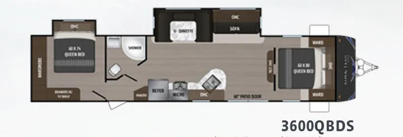 Dutchmen Aspen Trail 3600QBDS floor plan