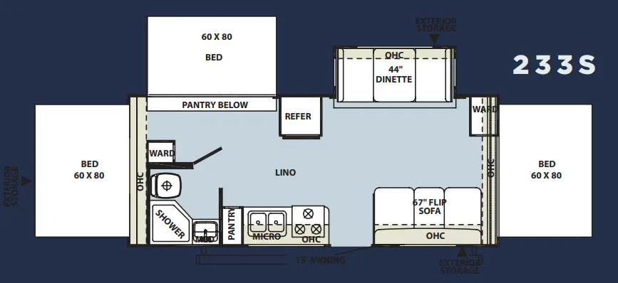 Forest River Rockwood Roo 233S floor plan