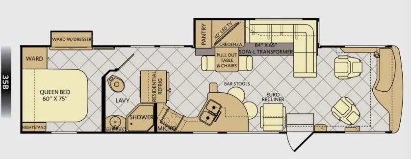 2014 Fleetwood Excursion 35B floor plan