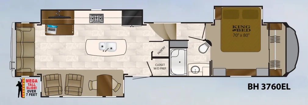2017 Heartland Bighorn 3760EL floor plan