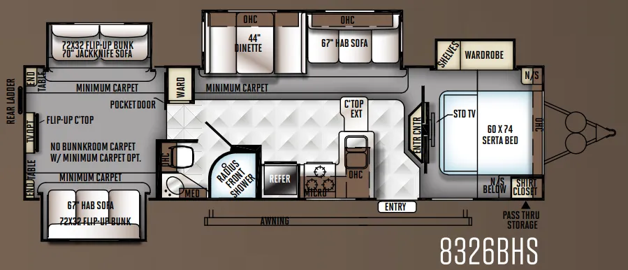 Forest River Rockwood Signature Ultra Lite 8326BHS floor plan