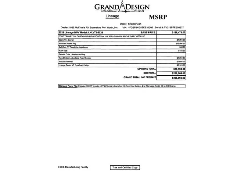 2026 Grand Design Lineage Series VT LVT2 - Photo 4