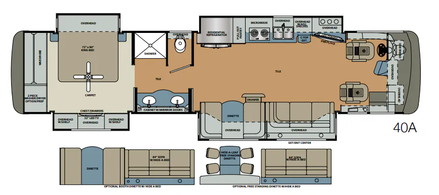 Forest River Berkshire XL 40A floor plan