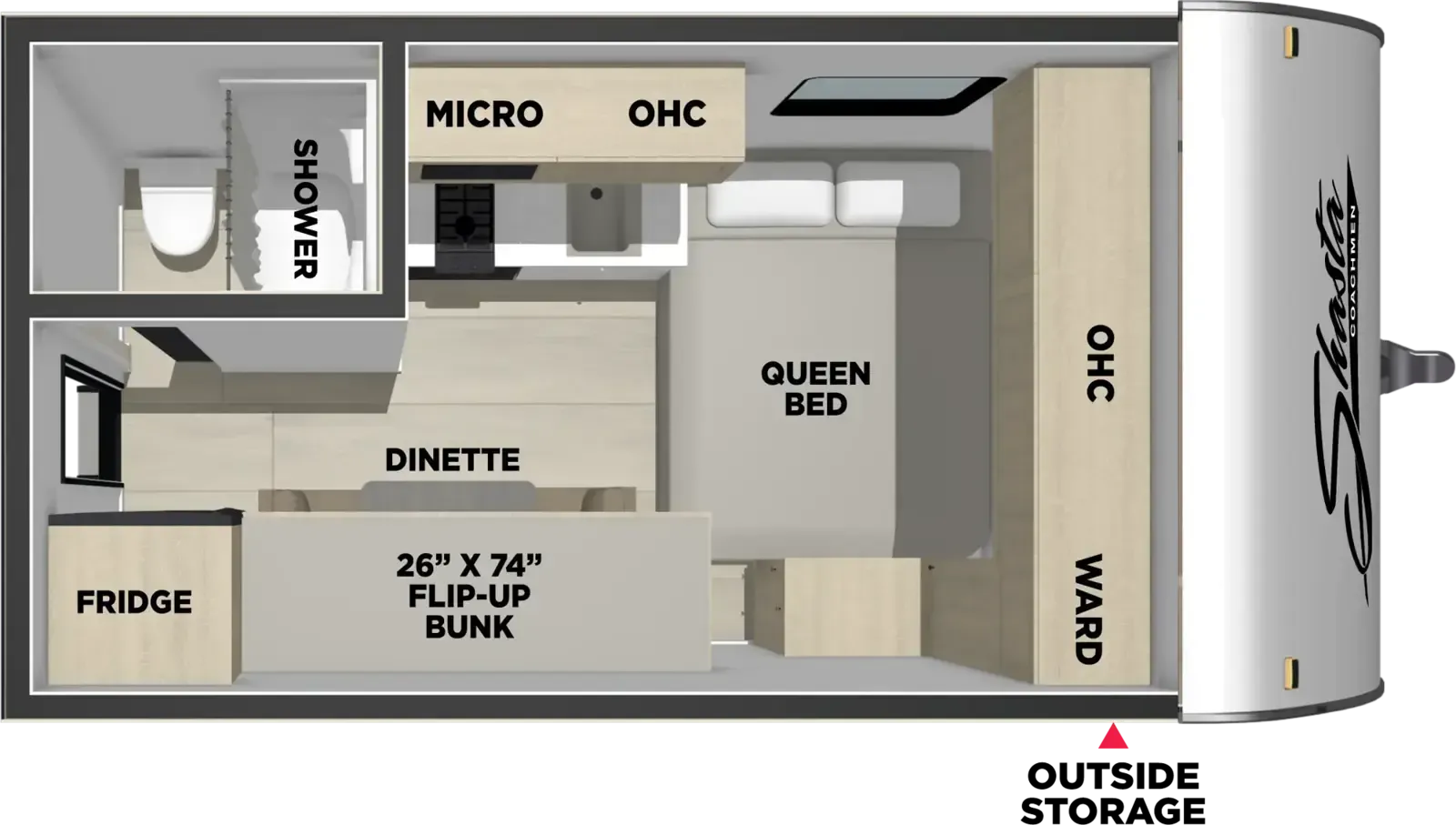 Shasta Compact 16BH floor plan