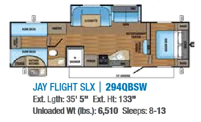 Jayco Jay Flight SLX 294QBSW floor plan