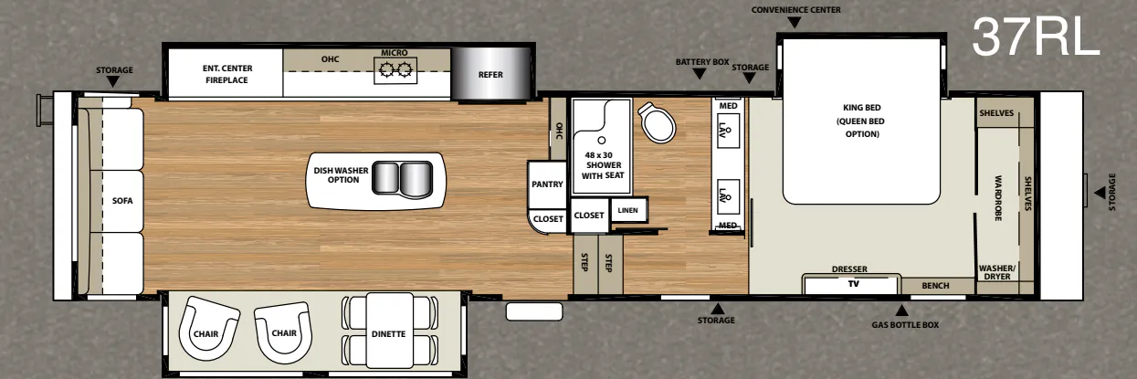 Forest River RiverStone 37RL floor plan