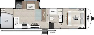 2026 East to West Blackthorn 279BH - Floor plan
