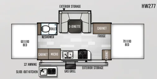 Forest River Rockwood High Wall HW277 floor plan