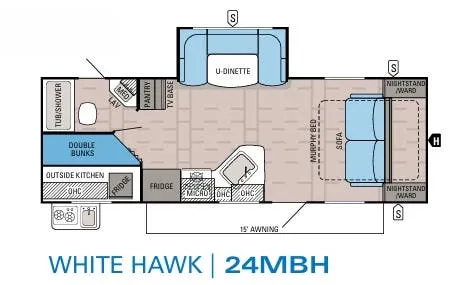 2018 Jayco White Hawk 24MBH - Floor plan