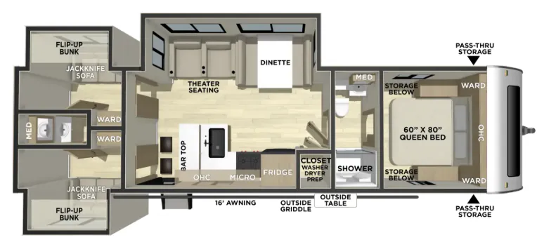 Coachmen Freedom Express Ultra Lite 330BHJJLE floor plan