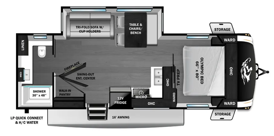 2026 Open Range Roamer 27RBOS floor plan