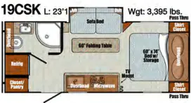 Gulf Stream Vintage Cruiser 19CSK floor plan