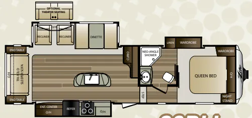 Keystone Cougar XLite 29RLI floor plan