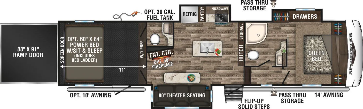 K-Z Sportster 343TH11 floor plan
