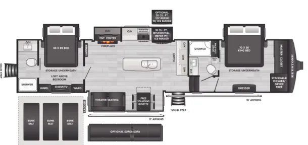 Keystone Alpine Avalanche Edition 390DS floor plan
