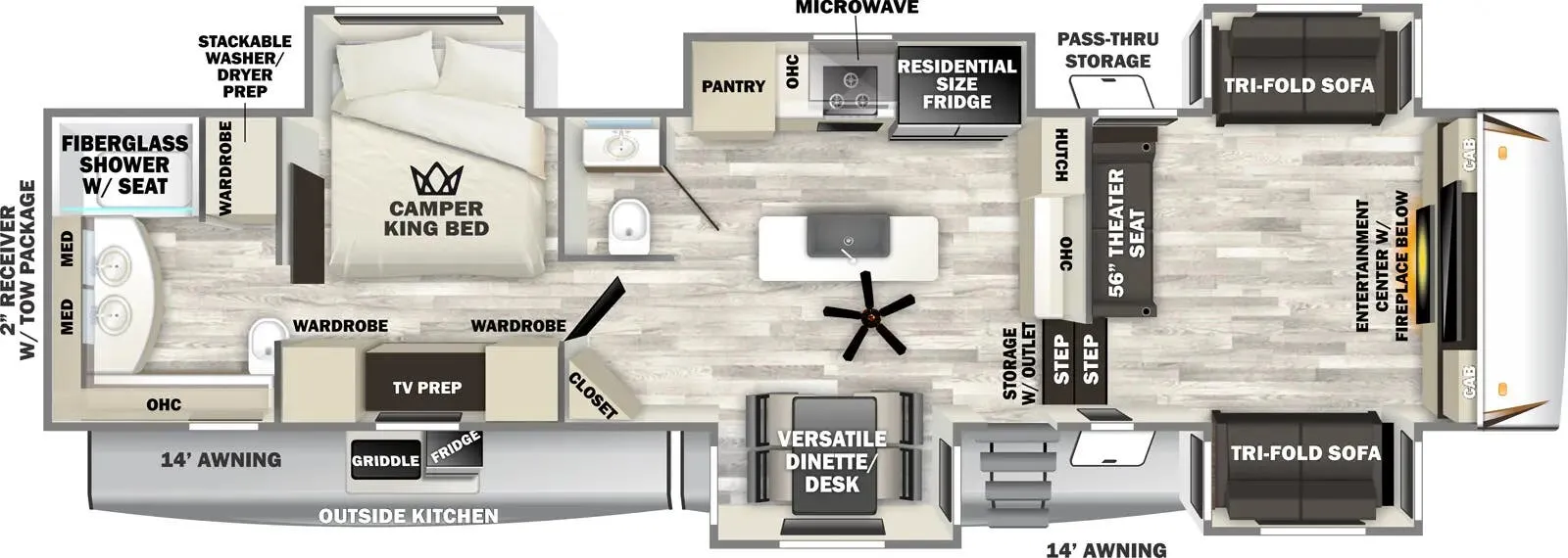 2026 Forest River Sabre 37FLH - Floor plan