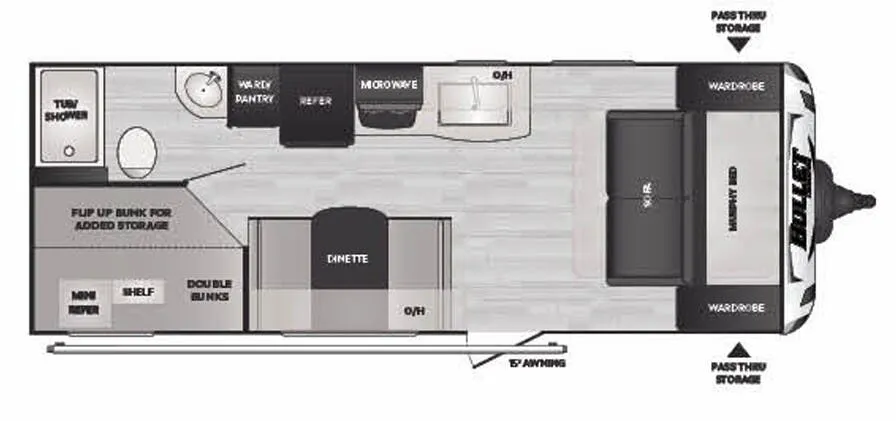 Keystone Bullet Crossfire 2200BH floor plan