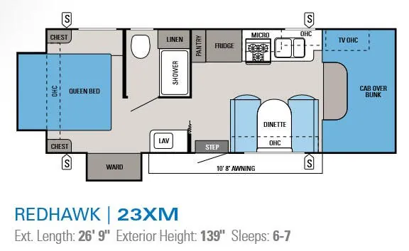 Jayco Redhawk 23XM floor plan