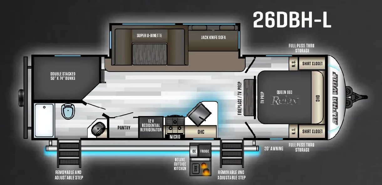 Forest River Cherokee Alpha Wolf 26DBH-L floor plan