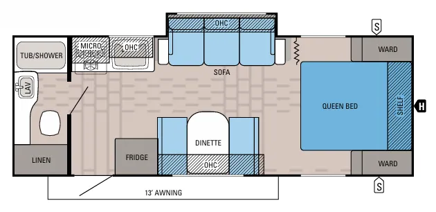 Jayco Jay Feather 22FQSW floor plan
