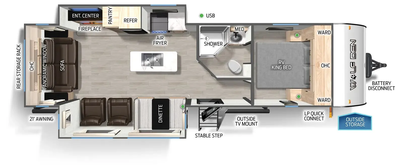 2025 Forest River Cherokee Wolf Den 273XLK - Floor plan
