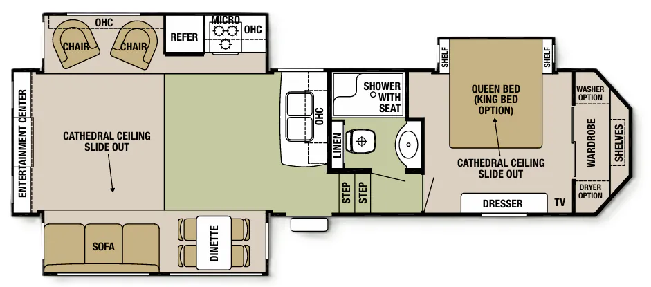 Forest River Cedar Creek Silverback 29RE floor plan