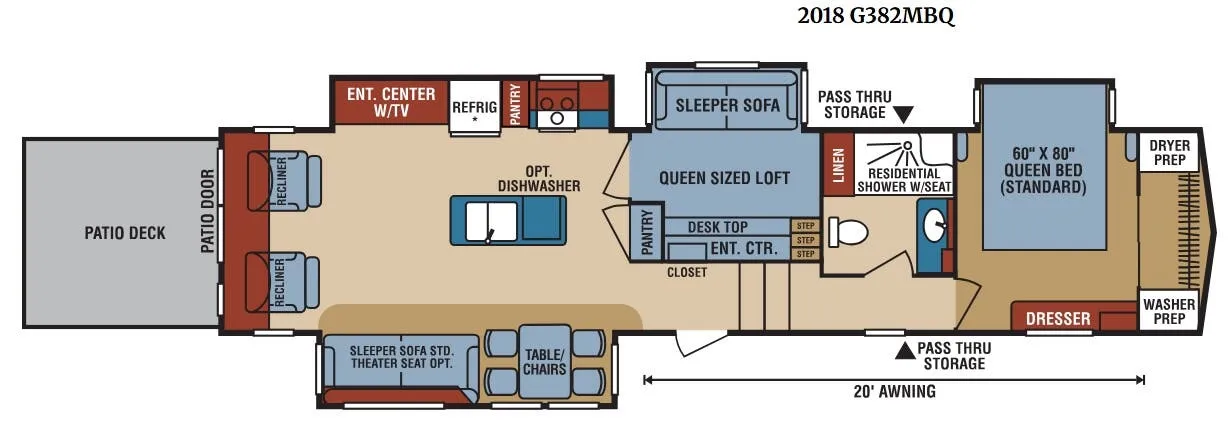K-Z Durango Gold G382MBQ floor plan