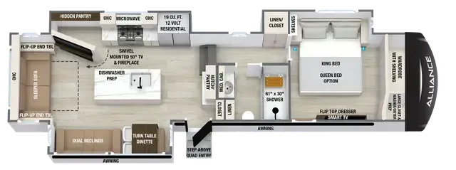 Alliance RV Paradigm 340RL floor plan
