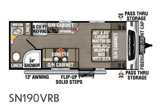Venture RV Sonic SN190VRB exterior