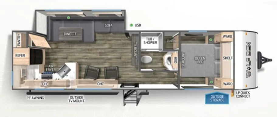 Forest River Cherokee Wolf Den 272RK floor plan